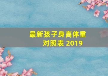 最新孩子身高体重对照表 2019